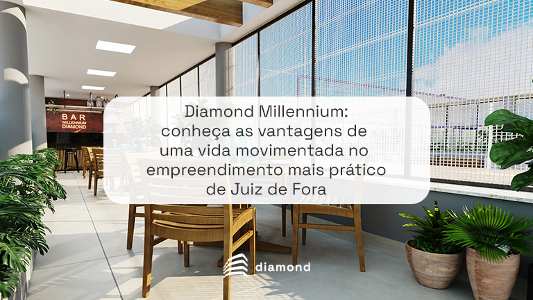 Sky bar do Diamond Millennium, que possibilita morar em Juiz de Fora, apresentando vantagens de uma vida movimentada